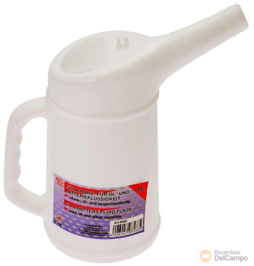 Jarra de plástico para liquidos 1 l.( apta para aceites y acidos) Jarra de plástico para liquidos 1 l.( apta para aceites y acidos)