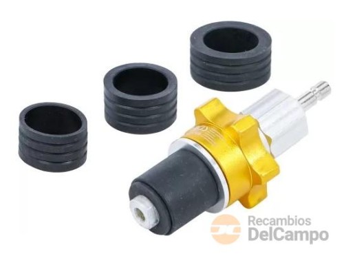 Blister de conector de prueba universal para sistema de refrigeracion + 3 adaptadores (ø 35 - 40 mm.+ø 40 - 45 mm+ø 45 - 50 mm.) Blister de conector de prueba universal para sistema de refrigeracion + 3 adaptadores (ø 35 - 40 mm.+ø 40 - 45 mm+ø 45 - 50 mm.)
