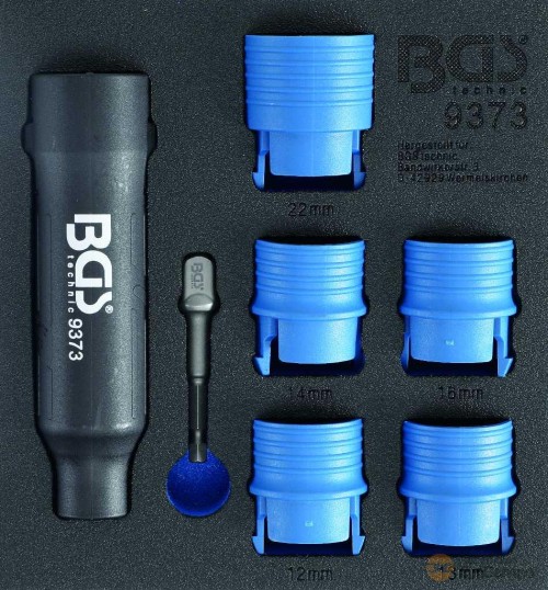 Bandeja 1/6 de polifoam con 5 cepillos de limpieza de pernos /tornillos (12 - 22 mm. / 7/16" - 7/8") + porta cepillos de 1/2" y adaptador 1/4" a 1/2" Bandeja 1/6 de polifoam con 5 cepillos de limpieza de pernos /tornillos (12 - 22 mm. / 7/16" - 7/8") + porta cepillos de 1/2" y adaptador 1/4" a 1/2"