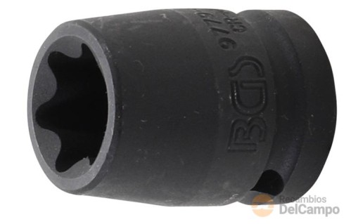 Vaso corto 1/2" de impacto torx tipo e, e22
