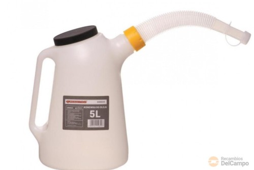 Jarra de plastico graduada hdpe con boquilla flexible adecuada para liquido de frenos, de bateria y no acidos, 5 l. Jarra de plastico graduada hdpe con boquilla flexible adecuada para liquido de frenos, de bateria y no acidos, 5 l.