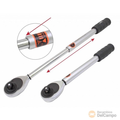Carraca 1/2" 48 d. extensible reforzada,330-490 mm Carraca 1/2" 48 d. extensible reforzada,330-490 mm