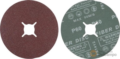 Blister 10 discos de fibra ø 125 mm. abrasivos de oxido de aluminio para lijadora/amoladora, grano 60