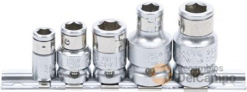 Regleta de 5 adaptadores de puntas con bola de retención, din iso 7261 Regleta de 5 adaptadores de puntas con bola de retención, din iso 7261