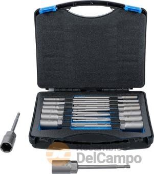 Estuche de 15 vasos hex. para atornillador/taladro electrico con vastago 1/4" (5,5 - 19 x 150 mm) Estuche de 15 vasos hex. para atornillador/taladro electrico con vastago 1/4" (5,5 - 19 x 150 mm)