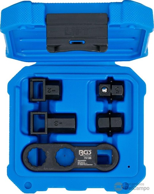 Estuche 5 utiles para ajuste y control del tensor de correa auxiliar durante su sustitución en grupo psa - ford - mazda - mini - toyota - volvo Estuche 5 utiles para ajuste y control del tensor de correa auxiliar durante su sustitución en grupo psa - ford - mazda - mini - toyota - volvo
