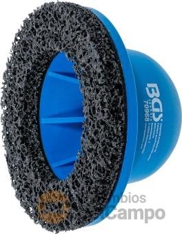 Cepillo tipo campana de plástico, ø interior 90 mm para limpieza de oxido de discos de freno y cubos de rueda Cepillo tipo campana de plástico, ø interior 90 mm para limpieza de oxido de discos de freno y cubos de rueda
