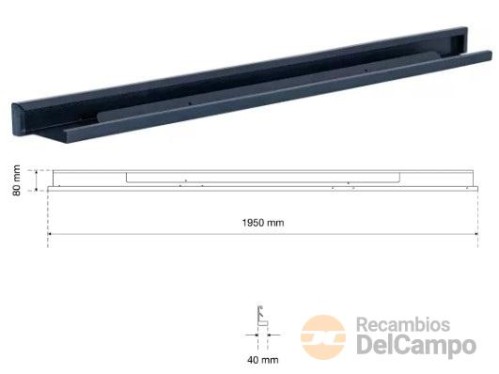 Regleta de proteccion para iluminación led para armarios colgantes y paneles perforados 80 x 1950 x 40 mm, para sistema modular de pared Regleta de proteccion para iluminación led para armarios colgantes y paneles perforados 80 x 1950 x 40 mm, para sistema modular de pared