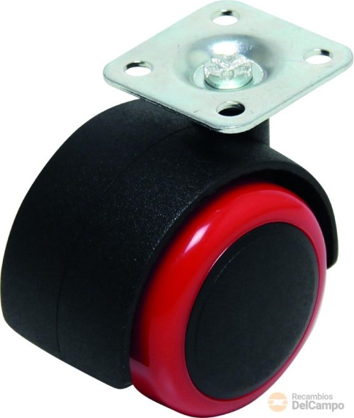 Ruedas de dirección dobles rojas/negras ø 50 mm. Ruedas de dirección dobles rojas/negras ø 50 mm.