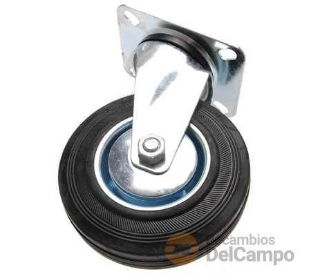 Rueda de goma maciza ø 100 mm giratoria con base. kraftmann Rueda de goma maciza ø 100 mm giratoria con base. kraftmann