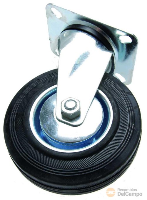 Rueda de goma maciza ø 125 mm giratoria con base. kraftmann Rueda de goma maciza ø 125 mm giratoria con base. kraftmann