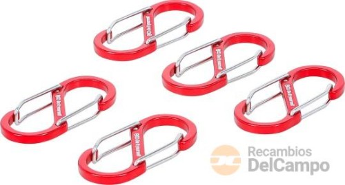 Blister de 5 mosquetones de gancho de doble apertura de aluminio Blister de 5 mosquetones de gancho de doble apertura de aluminio