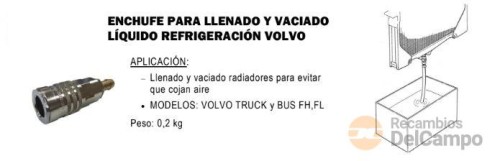 Enchufe para sustitución de liquido de refrigeración de volvo truck & bus Enchufe para sustitución de liquido de refrigeración de volvo truck & bus