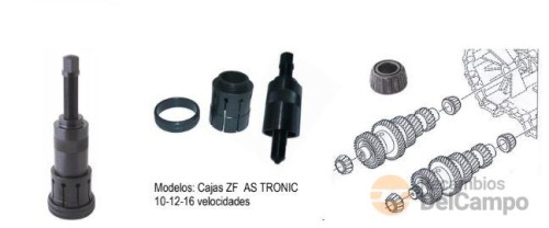 Estuche 3 utiles extracción rodamientos cónicos instaladoras en tren fijo del eje intermedio de caja de cambio zf astronic de 10-12-16 velocidades Estuche 3 utiles extracción rodamientos cónicos instaladoras en tren fijo del eje intermedio de caja de cambio zf astronic de 10-12-16 velocidades