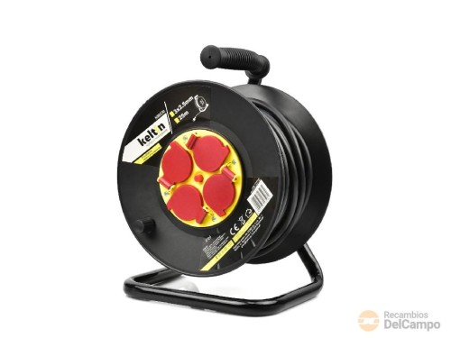 Tambor electrico de cable en carrete con soporte, 3 x 2,5 mm2 x 50 m. con tapas de proteccion - 230 v. / ip20 Tambor electrico de cable en carrete con soporte, 3 x 2,5 mm2 x 50 m. con tapas de proteccion - 230 v. / ip20
