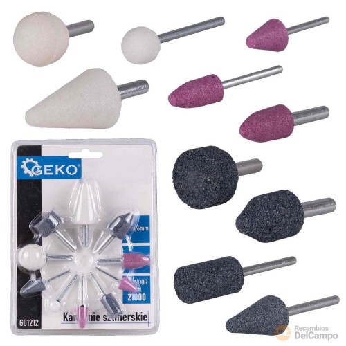 Blister 10 muelas abrasivas de corindon, ø 5 x 6 mm - ø 5 x 3 mm Blister 10 muelas abrasivas de corindon, ø 5 x 6 mm - ø 5 x 3 mm