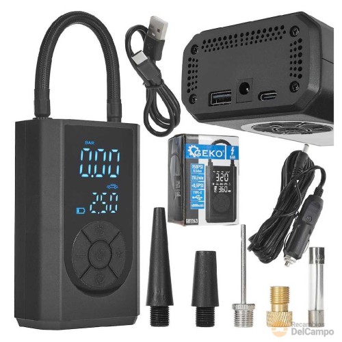 @ mini-compresor de aire portatil recargable.con luz led - 4.000 mah. 7,4 v/cc 12v.- 150 psi/ 10,34 bar. - 25 l./min. + 6 accesorios @ mini-compresor de aire portatil recargable.con luz led - 4.000 mah. 7,4 v/cc 12v.- 150 psi/ 10,34 bar. - 25 l./min. + 6 accesorios