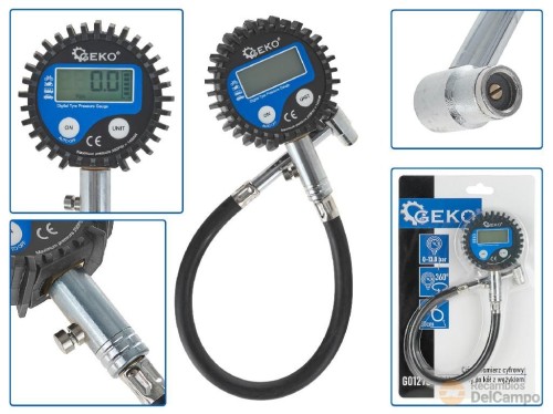 Manometro digital de comprobación de presión de ruedas con alargador, 0 - 14,06 kg/cm2 / 0 - 200 psi / 0 - 1380 kpa / 0 - 13,8 bar Manometro digital de comprobación de presión de ruedas con alargador, 0 - 14,06 kg/cm2 / 0 - 200 psi / 0 - 1380 kpa / 0 - 13,8 bar