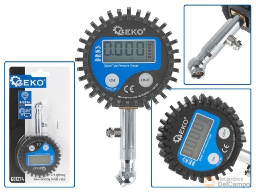 Manometro digital de comprobación de presión de ruedas, 0 - 14,06 kg/cm2 / 0 - 200 psi / 0 - 1380 kpa / 0 - 13,8 bar Manometro digital de comprobación de presión de ruedas, 0 - 14,06 kg/cm2 / 0 - 200 psi / 0 - 1380 kpa / 0 - 13,8 bar