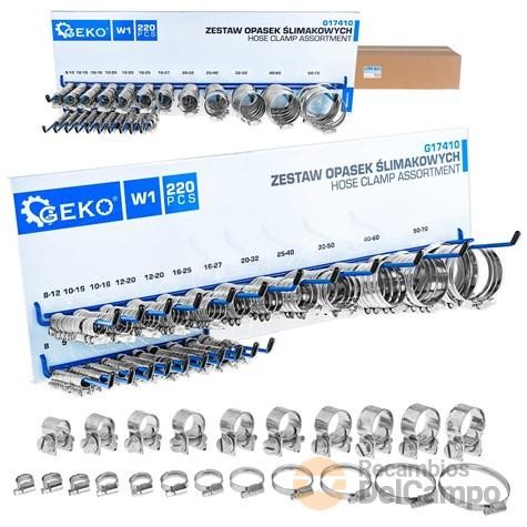 Expositor de 220 abrazaderas acero inoxidables sin fin y de tornillo ( ø 8 - 70 mm) Expositor de 220 abrazaderas acero inoxidables sin fin y de tornillo ( ø 8 - 70 mm)