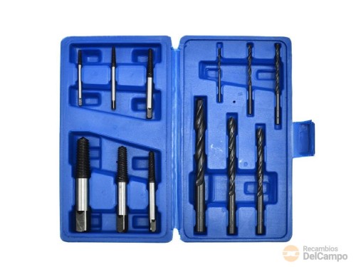 Estuche 6 extractores conicos de tornillos rotos + 6 brocas helicoidales acero hss Estuche 6 extractores conicos de tornillos rotos + 6 brocas helicoidales acero hss
