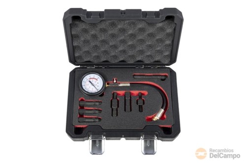 Estuche compresimetro gasolina + 7 racores m10 - 12 - 14 - 18, Estuche compresimetro gasolina + 7 racores m10 - 12 - 14 - 18,