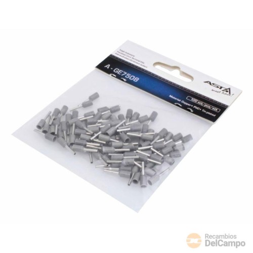Blister 100 casquillos de conexion aislados awg (0,75 mm2) gris Blister 100 casquillos de conexion aislados awg (0,75 mm2) gris
