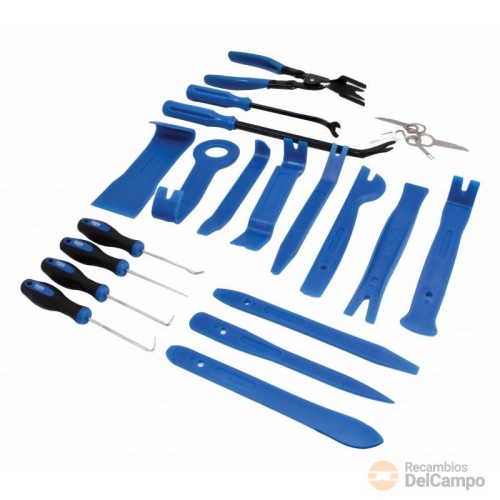 Estuche combinado de 14 sacagrapas + 4 extractores de retenes + 6 extractores de radio-cd Estuche combinado de 14 sacagrapas + 4 extractores de retenes + 6 extractores de radio-cd