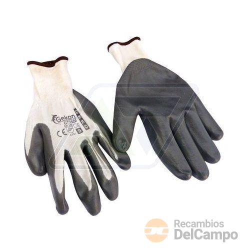 Paquete 12 pares de guantes nylon recubierto de nitrilo ligero, talla 9 Paquete 12 pares de guantes nylon recubierto de nitrilo ligero, talla 9