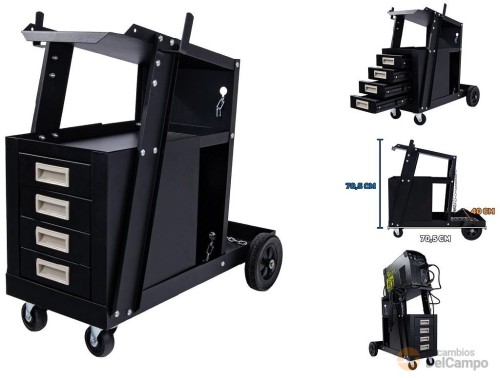 Carro de transporte para soldadura con 4 cajones supletorios Carro de transporte para soldadura con 4 cajones supletorios