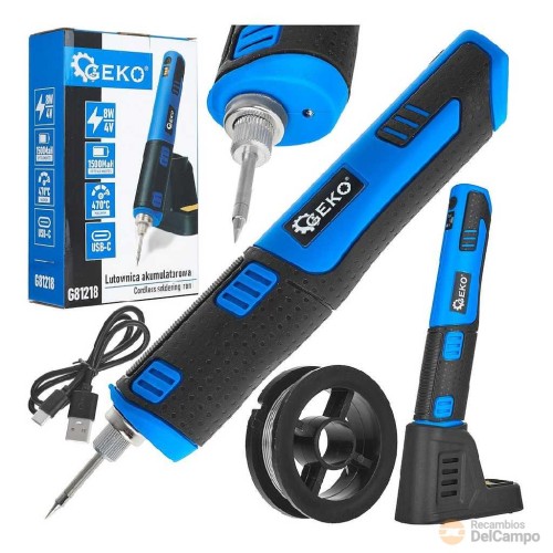 Soldador inalámbrico 4 v. - 1.500 mah - 8 w. con base de carga y posición Soldador inalámbrico 4 v. - 1.500 mah - 8 w. con base de carga y posición