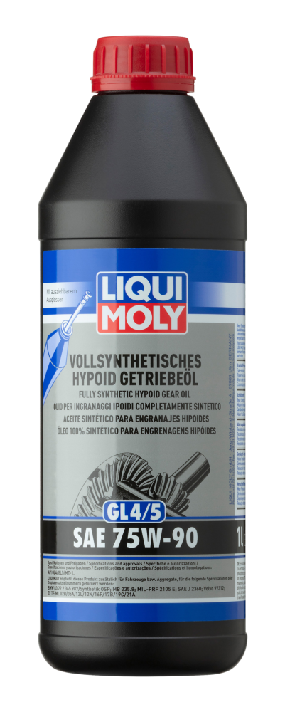 Aceite sintético para engranajes hipoides (GL4/5) 75W-90 (1 L) Liqui Moly Aceite sintético para engranajes hipoides (GL4/5) 75W-90 (1 L) Liqui Moly