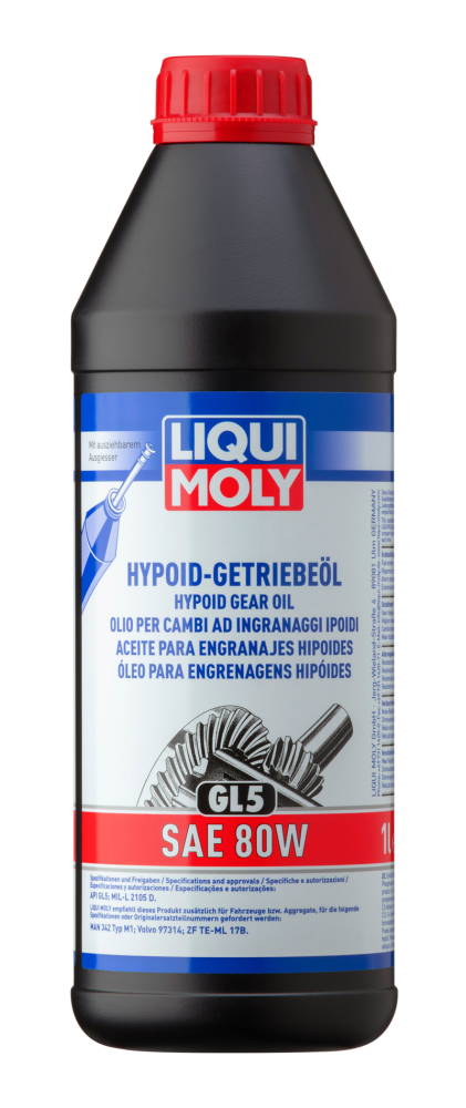 Aceite para engranajes hipoides (GL5) SAE 80W (1 L) Liqui Moly Aceite para engranajes hipoides (GL5) SAE 80W (1 L) Liqui Moly