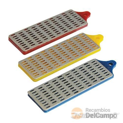 Blister 3 afiladores diamantados 75 x 25 mm ( grano 180 azul - 260 amarillo - 360 rojo) Blister 3 afiladores diamantados 75 x 25 mm ( grano 180 azul - 260 amarillo - 360 rojo)